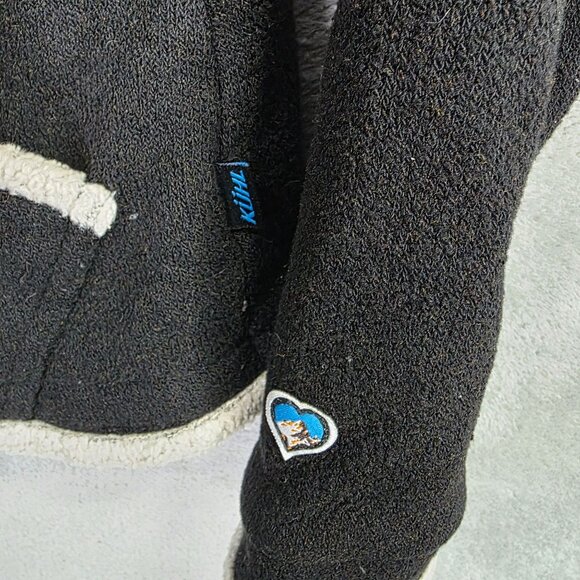 Womens Kuhl Alfpaca Fleece Lined Black & Cream Hoodie Jacket Full Zip Size M - Picture 4 of 9